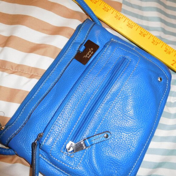 TIGNANELLO blue leather small crossbody purse PEBBLED LEATHER - Picture 6 of 15